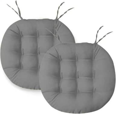 Kit 2 Almofadas Assento Cadeira Futton Futon 40x40cm Redonda Cores Diversas (Cinza)