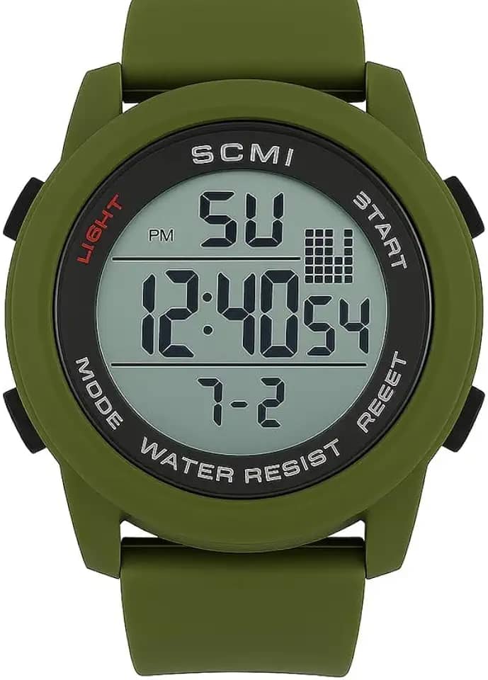 Relogio Digital masculino Esportivo, Resistente à Água, Display LCD, Pulseira de Silicone, resistente multifuncional, academia, corrida, leve