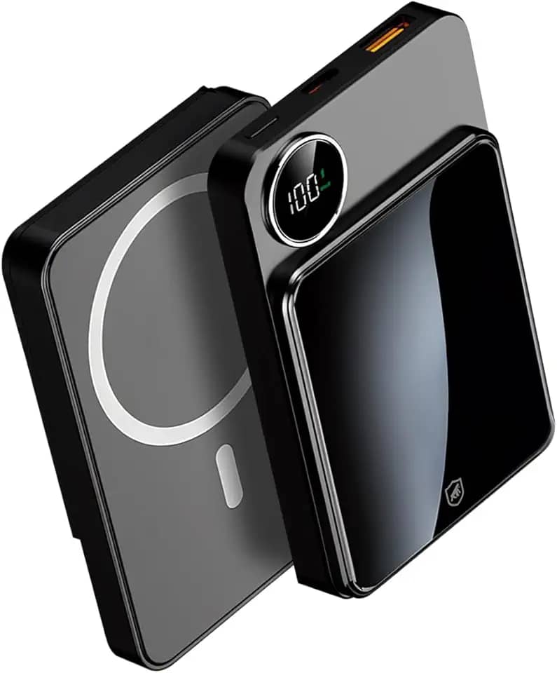 Gshield Carregador Portátil Wireless 10.000 mAh, Power Bank 18W Carregamento Rápido compatível com Magsafe, Magnético por Indução, TankSafe