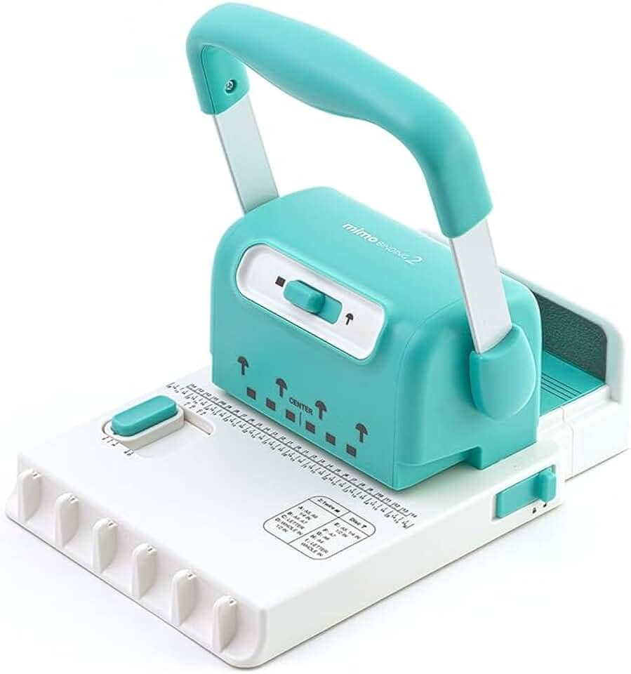 Mimo - Encadernadora 2 em 1 Binding 2 – Furação para Wire-o e Disco Cogumelo, Até 20 Folhas, Passo 2:1, Compacta e Profissional