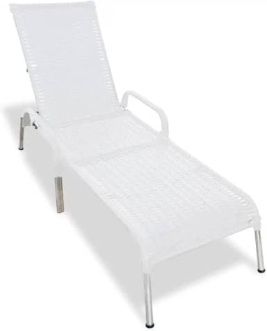 Espreguiçadeira Piscina Reclinável Alumínio Fibra Sintética Madrid (Branco)