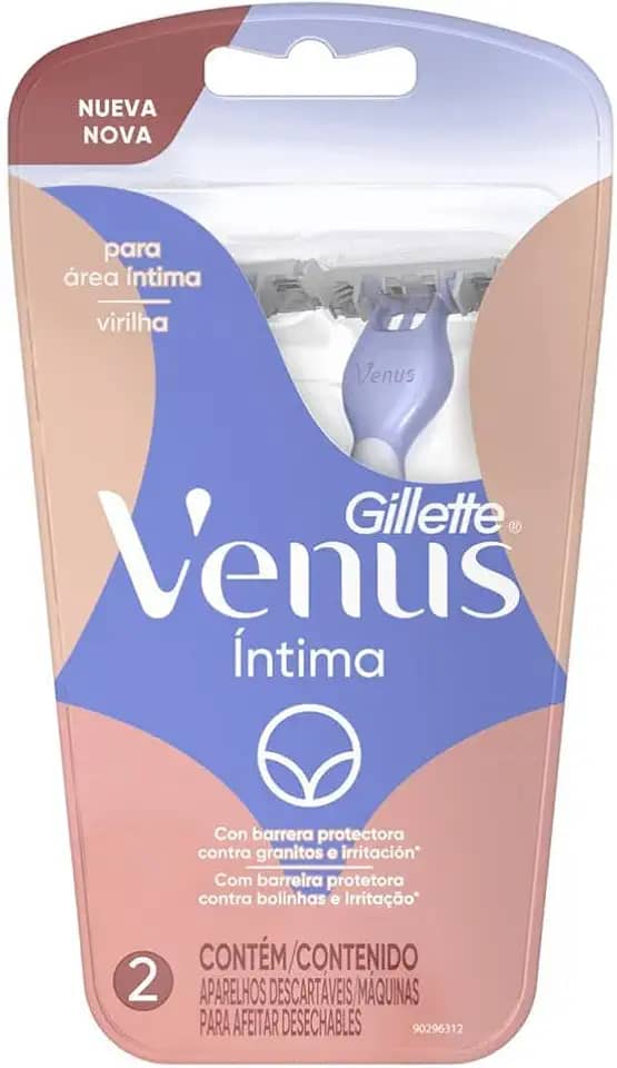Gillette Venus Íntima, Aparelho de Depilação Íntima Feminino Descartável, 2 Unidades