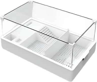 NOMOYPET NX-31 Terrário para Tartaruga com Fundo Destacável Branco