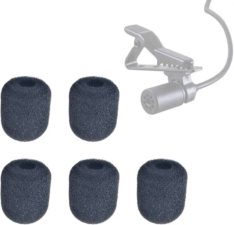 05 Espumas para Microfone de Lapela Protetor De Vento Premium Tam. Média