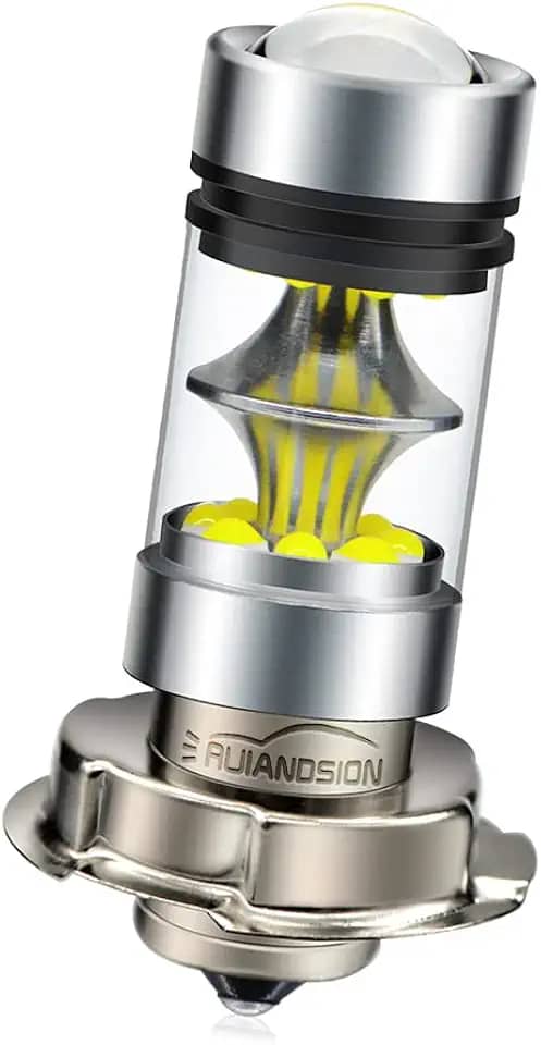 Ruiandsion Lâmpada LED P26S Farol de Motocicleta Branco com Projetor Super Brilhante 10-30 V Lâmpada LED de Substituição para Farol de Moto, Pacote com 1