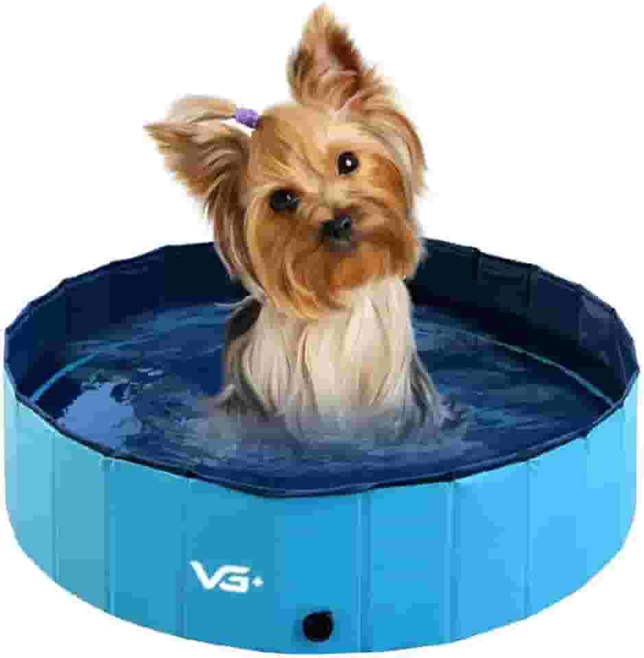 VG PLUS, Piscina Para Cachorro Pets Dobrável Azul 80 Cm X 20 Cm VG+