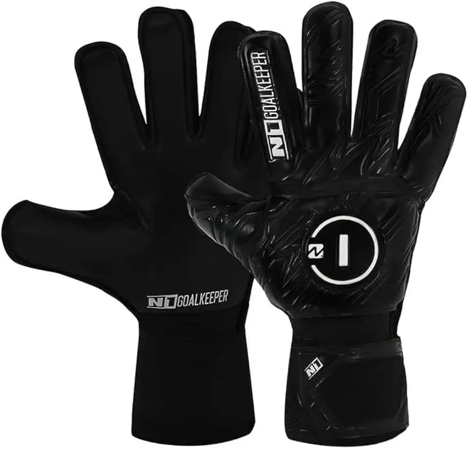 Luva de Goleiro Campo e Society Semi Profissional N1 Starter Cor:Black, Tamanho:8