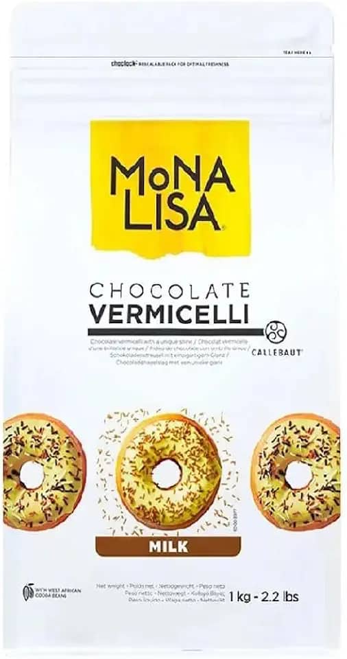 Granulado Choc Belga Milk Monalisa Vermicelli 1kg Callebaut
