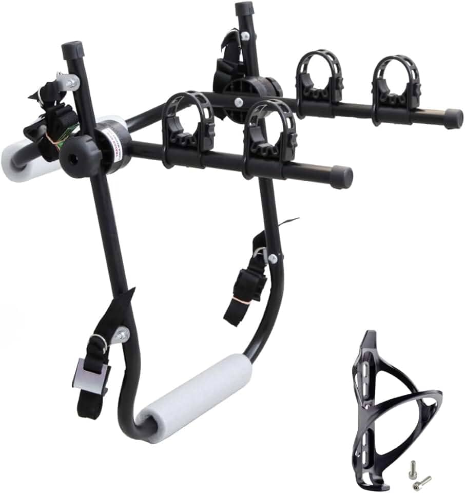 TRUE SPORT Suporte Transbike Universal para 2 Bicicletas, Compatível com Carros Sedan, Hatch e SUV, Preto