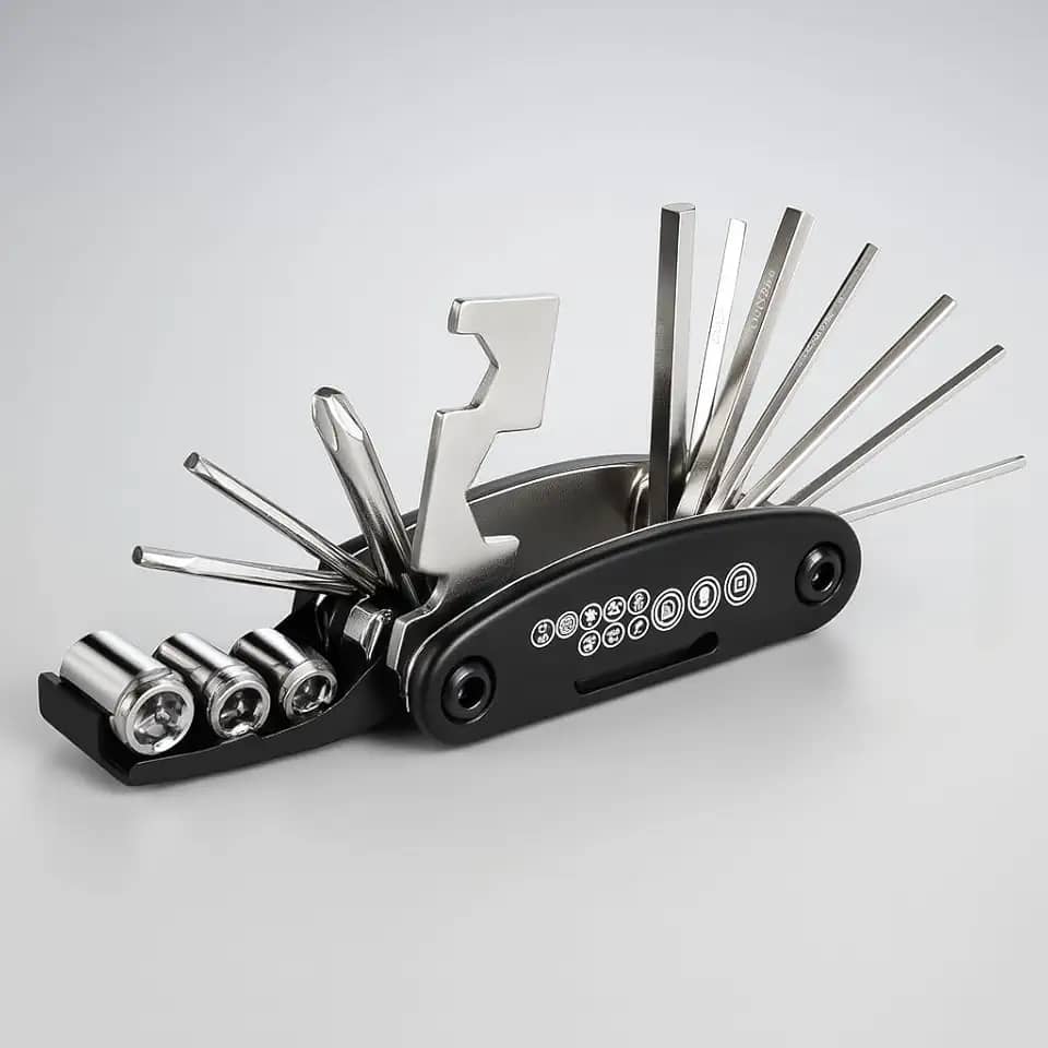 Chave Premium Multiuso Dobrável 16 Em 1, Aço Inoxidável, Compacta, Para Bicicleta, Reparo Doméstico, Marca VARENZIA