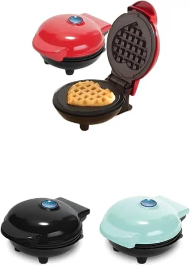 Maquina Waffle, Mini Máquina, de Waffle Multiuso Grill Portátil Antiaderente Forma de Coração, 110v(Cor aleatória)