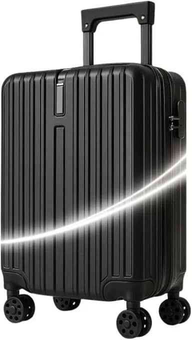 Mala de Bordo 10kg Padrão ANAC Bagagem de Mão Viagem Avião com Rodas 360°, Cadeado TSA, Impermeável, Leve, Executiva, Rígida (Preto)