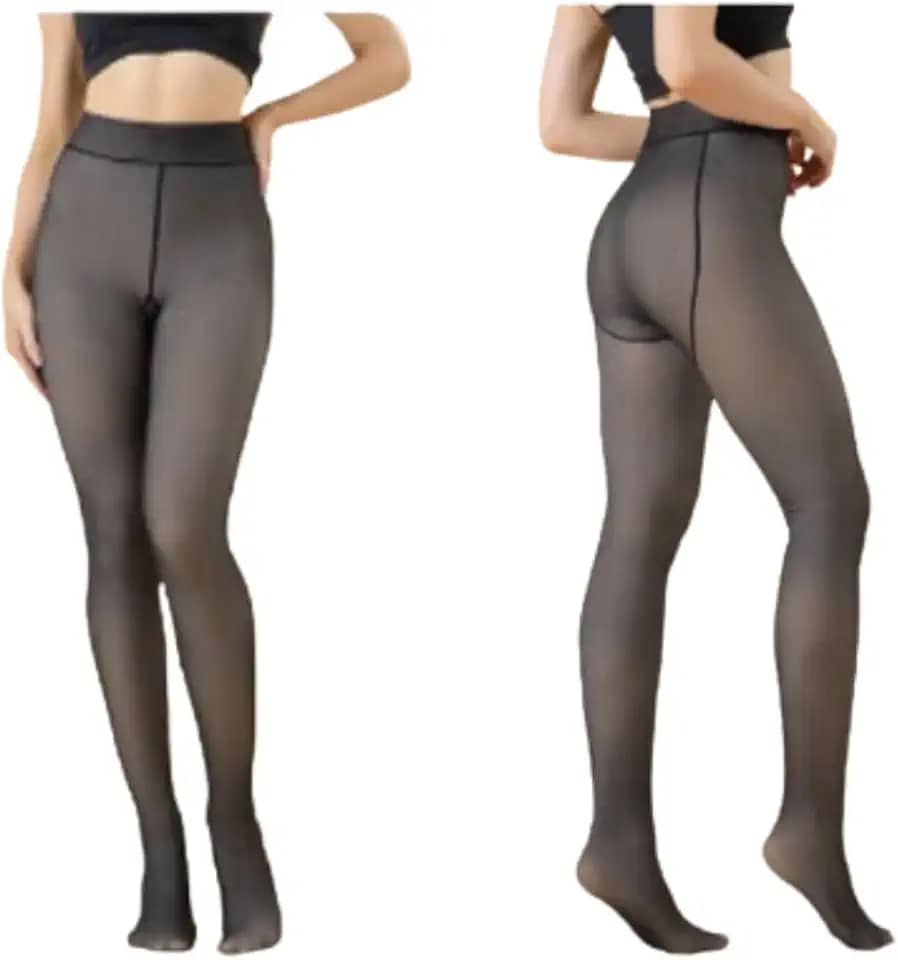 Meia Calça Translucida Térmica Forrada De Pelúcia Super Quente Com Pé Marca Appari