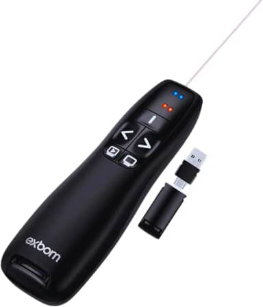 Apresentador de Slides Sem Fio com Ponteiro Laser – Alcance de 30m, Conexão USB 2.4GHz, Compatível com Windows, macOS, Linux e Android – Controle Remoto para Apresentações Profissionais