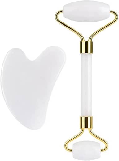 KENID Massagem facial rolo de jade branco jade pedra natural Gua Sha Slimmer lift rugas removedor de queixo duplo cuidados beleza ferramentas de Massagem 1 peça