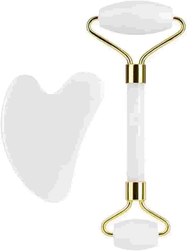 KENID Massagem facial rolo de jade branco jade pedra natural Gua Sha Slimmer lift rugas removedor de queixo duplo cuidados beleza ferramentas de Massagem 1 peça