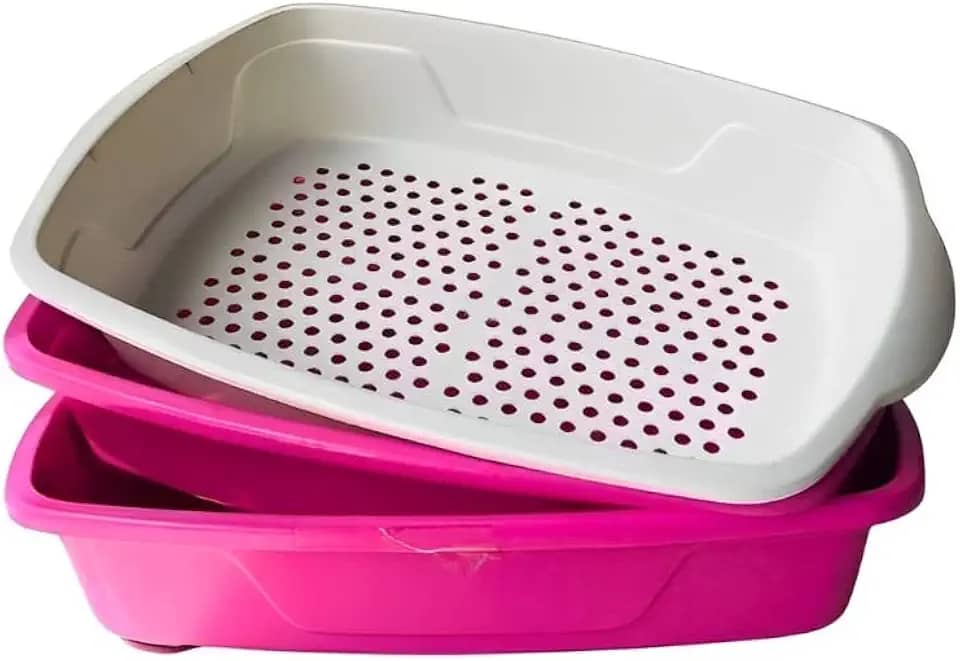 MY PET BRASIL Bandeja Higiênica Para Gatos Furba Cat Caixa De Areia Sanitário Para Gatos Fácil Limpeza Segura E Confortavel Rosa