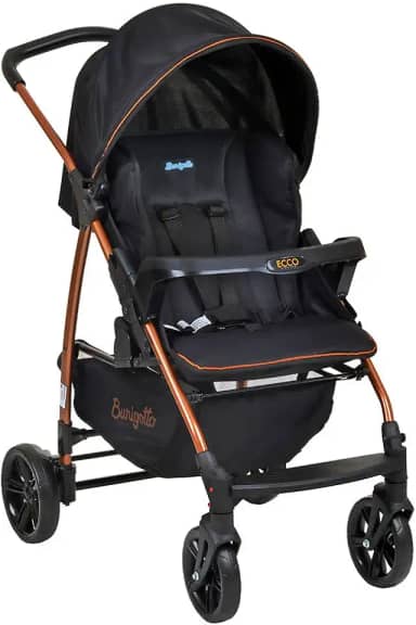 Burigotto Carrinho de Bebê com Bebê Conforto Ecco, Até 15 kg, Preto e Cobre