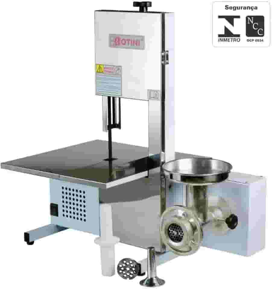 Serra de Fita de Bancada Para Carne Ossos Peixes Congelados C/Moedor Para Carne