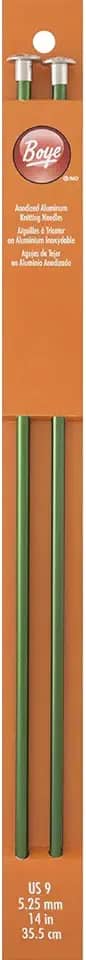 Agulhas de tricô Boye, tamanho 9 (5,5 mm), alumínio, 2 peças