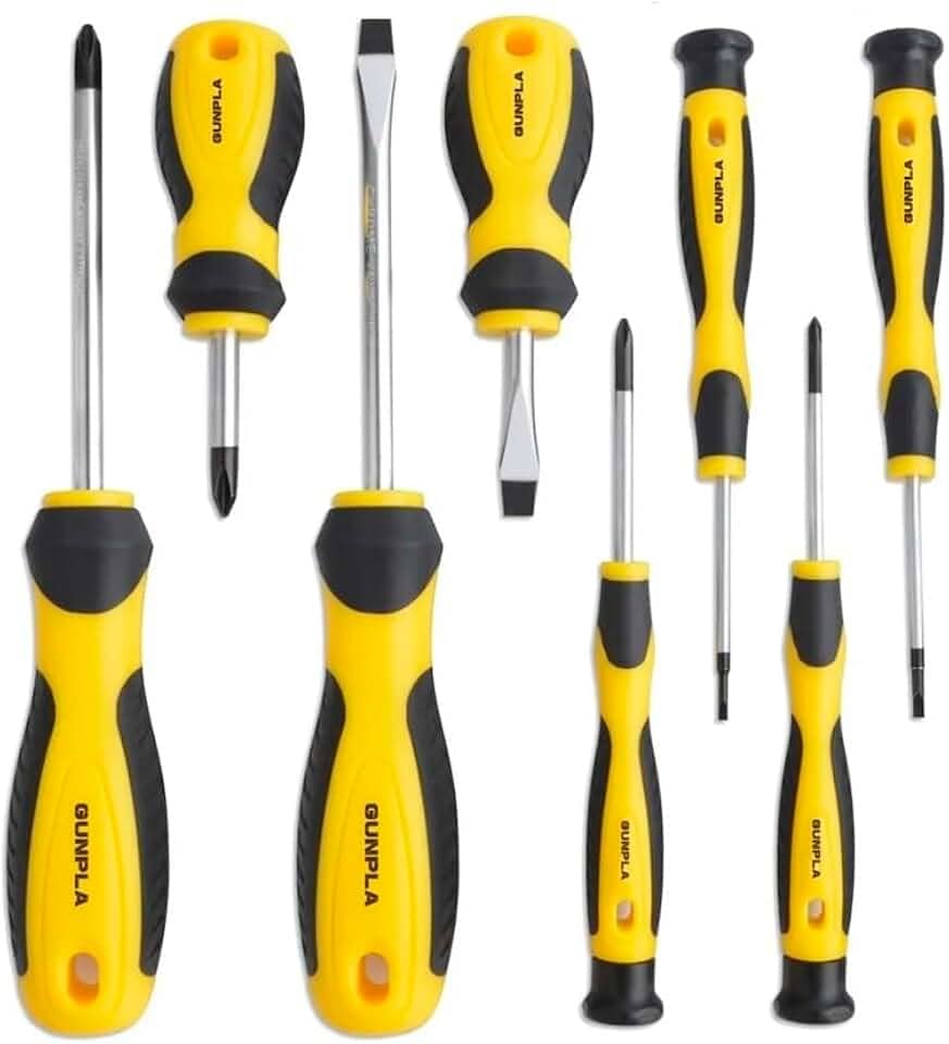 Jogo 8 Peças Chave De Fenda Phillips Imantada Magnético Profissional Cabo Emborrachado Universal Ferramentas