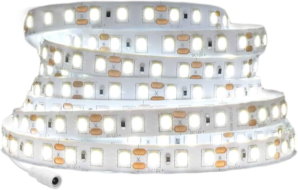 Fita LED Flexível com Alto Brilho – Luz HomOgênea e Cores Vivas para Perfil de LED – Design Moderno e Elegante, Ideal para Decoração de Ambientes (Branco Frio,Sem Fonte)