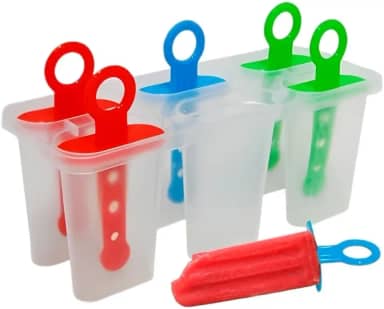 Forma Picolé Bebe e Crianças 6 Cavidades Plástico Livre de BPA - Kit 2 unidades