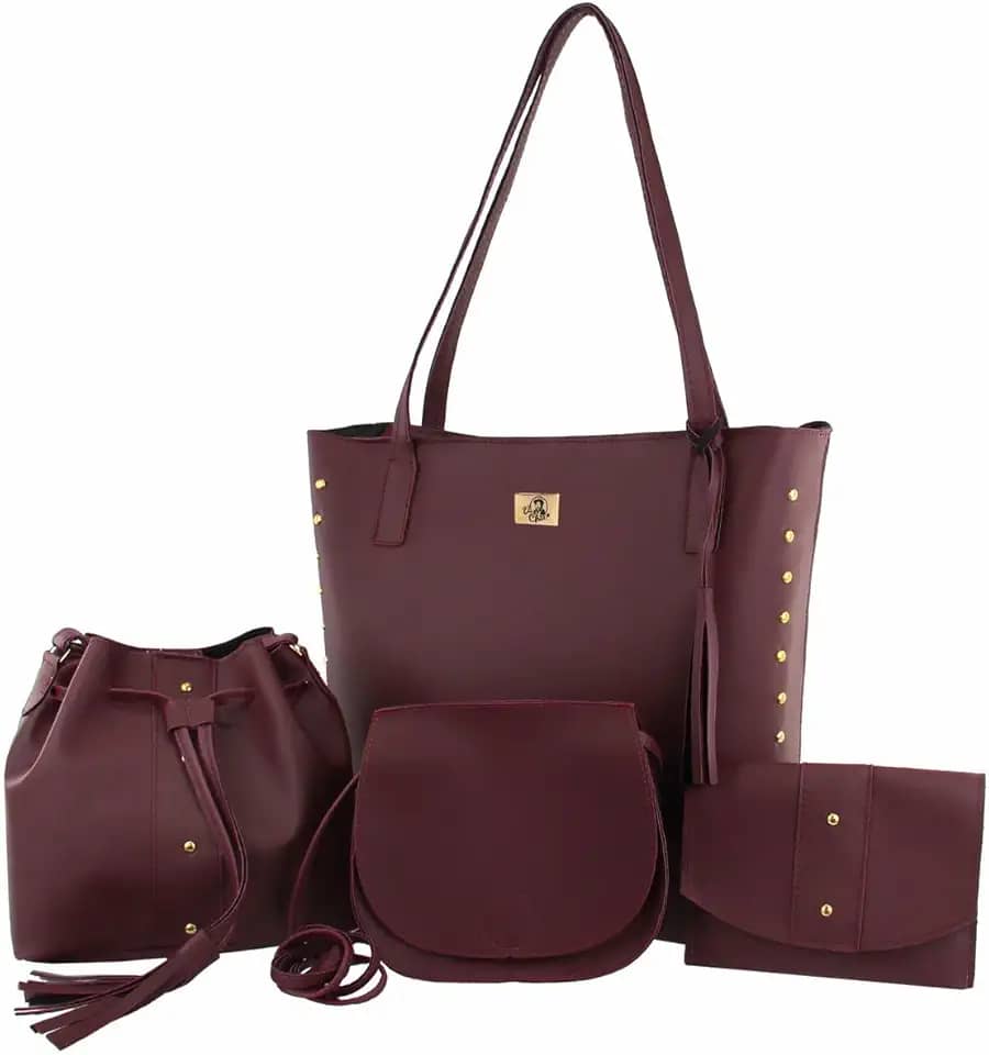 Kit de 4 Bolsas Feminina Estilo Sacola Espaçosa