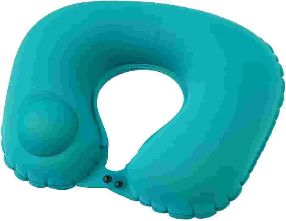 Travesseiro de Viagem Inflável em formato U – Almofada Ergonômica para Pescoço Portátil, Compacta e Ajustável para Avião, Carro e Ônibus