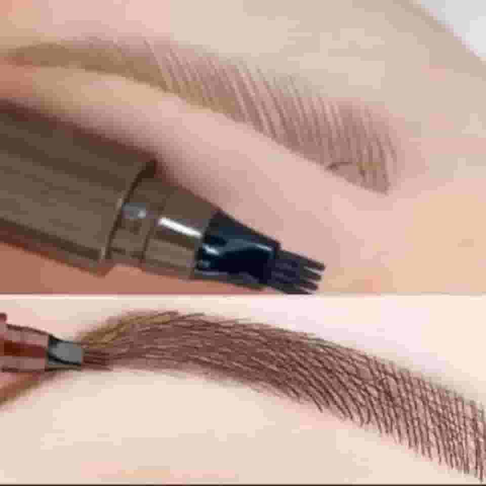 Caneta Sobrancelha Barba À Prova D 'água Fio a Fio Microblanding Castanho Escuro QUERO LOJINHA DA DAY