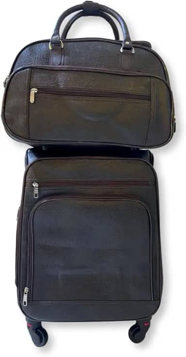 Kit Mala de Viagem Executiva Padrão Bordo 4 Rodas 360° com Mala de Mão (Marrom)