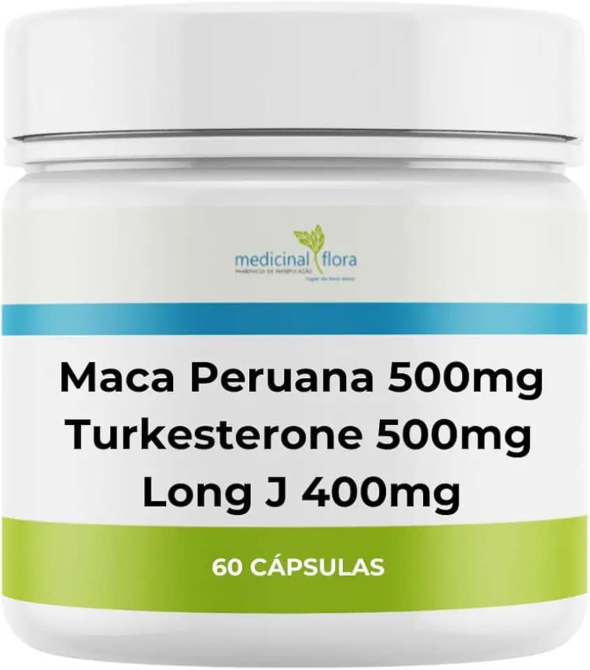 Maca Peruana 500mg + Turkesterone 500mg + Long J - 60 Doses