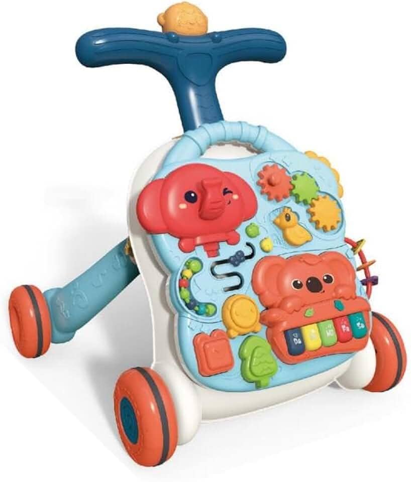 Andador Didatico e Mesinha 2 Em 1 Bichinhos Multmaxx (Azul)