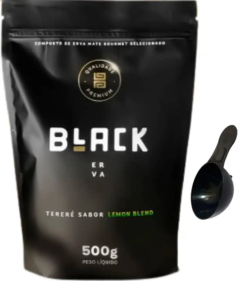 Erva Mate Tereré 500g Black Erva Escolha o Sabor + Acompanha Medidor (Colher medidora) (LEMON BLEND)