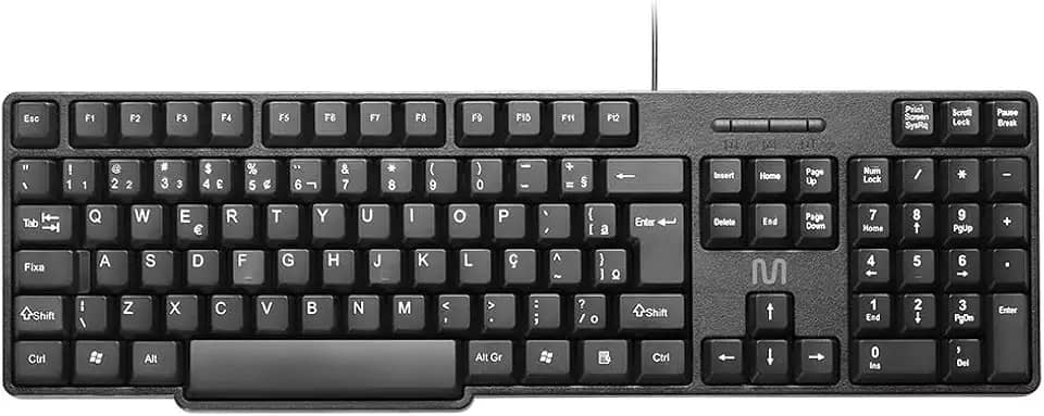 Teclado com Fio Multi USB com Layout ABNT2, Teclas Silenciosas, Design Slim e Cabo de 1,3m – TC213