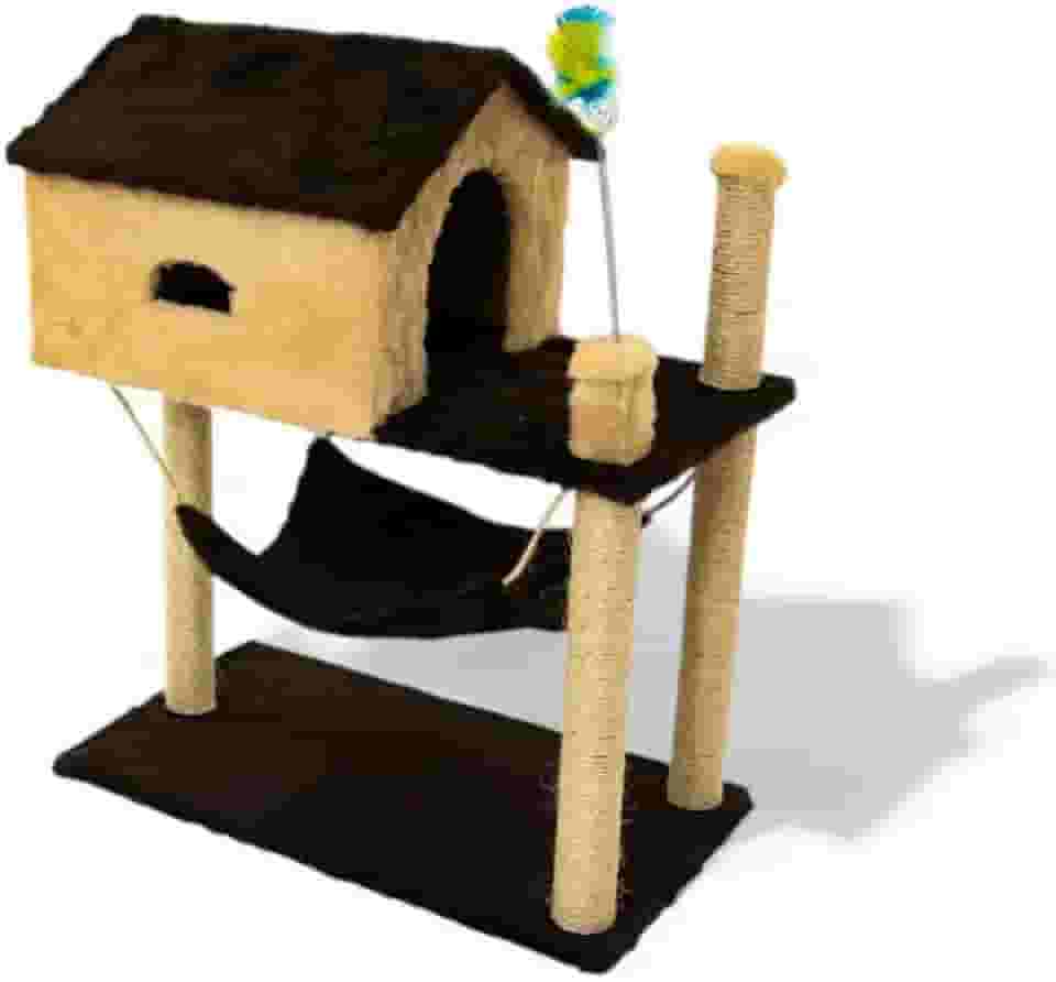 Arranhador para Gatos Arranhador para Gatos Grande Completo Com Uma Casinha para Gatos Ideal para Manter os Gatos Entretidos em Casa e Evitar ArranhõEs no Sofá.(Marrom)