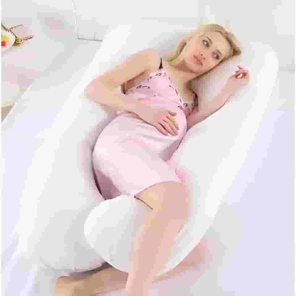 Travesseiro Gestante De Corpo Grávida Almofada de Amamentação Perfeito - Branco