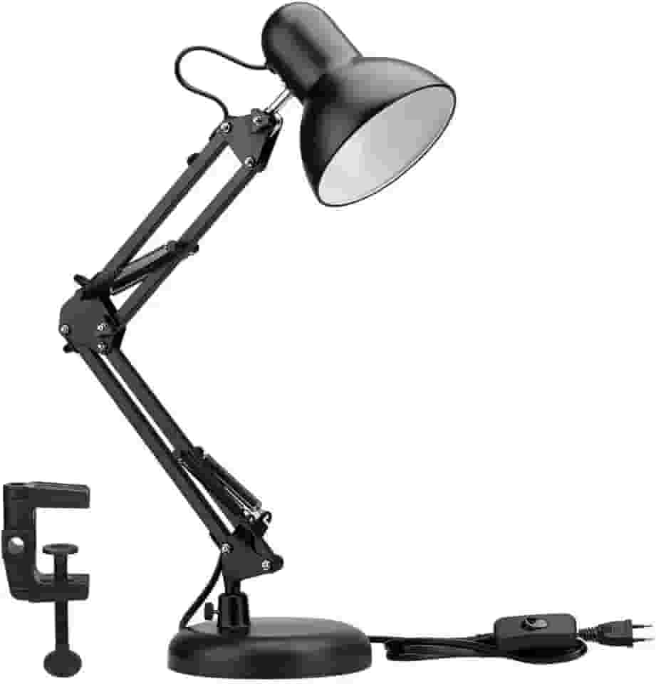 Luminária Articulada De Mesa Abajur Modelo Pixar Com Base E Garra (PRETO)