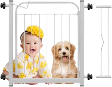 LideraMix, Portão Porteira Grade de Proteção para Crianças e Pet Ajustável, Cães Pequenos e Médios, 68 a 73 cm e 78 a 83 cm, Aço com Pintura Epóxi, Branco