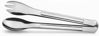 Pegador de Salada Premium Inox 20cm Garfo e Colher Integrados com Design Moderno e Elegante Cor Prata
