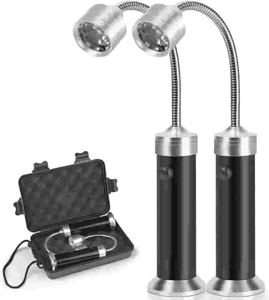 Pacote com 2 Luzes Magnéticas, Lanterna a Pilha, Lanterna LED, Luzes LED Magnéticas para Churrasqueira, Acessórios para Churrasqueiras, Lanternas E Iluminação para Acampamento