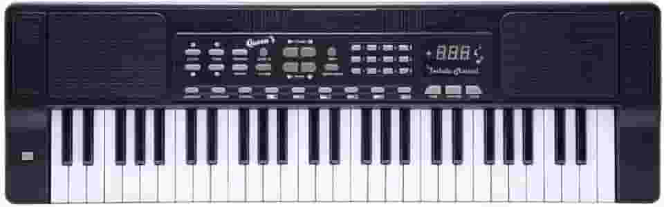 Teclado Musical Queen's de 54 Teclas, para Iniciantes e Intermediários, Preto