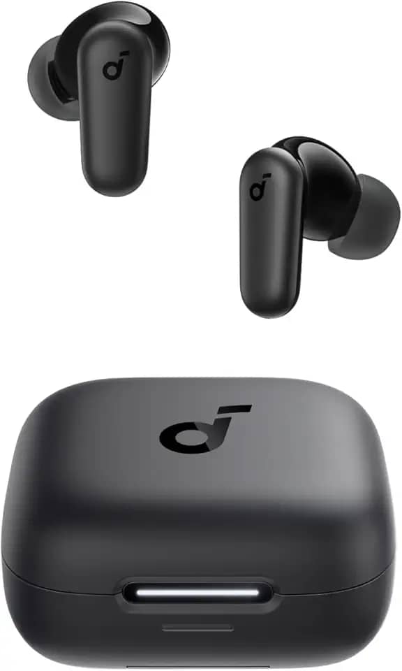 soundcore P30i da Anker, Fone de Ouvido Bluetooth 5.4 com Cancelamento de Ruído Adaptativo, Graves Poderosos, 45H de Reprodução, Estojo 2-em-1 com Suporte para Celular, IP54, Fone sem fio TWS, Preto