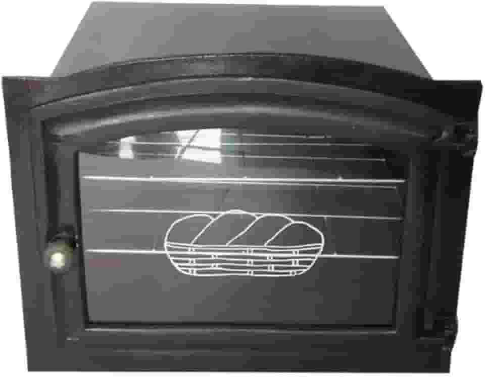 Forno Ferro Fundido Porta Vidro Fogão A Lenha 50x47x33cm G