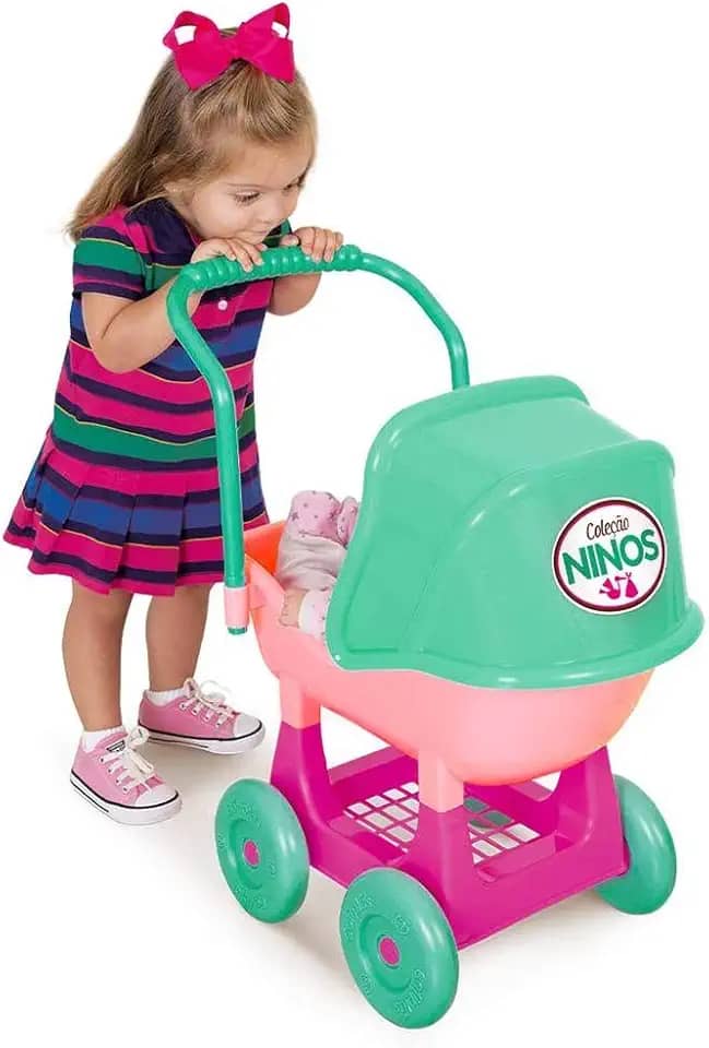 COLEÇÃO NINOS CARRINHO 2018, Cotiplas, Rosa/Verde