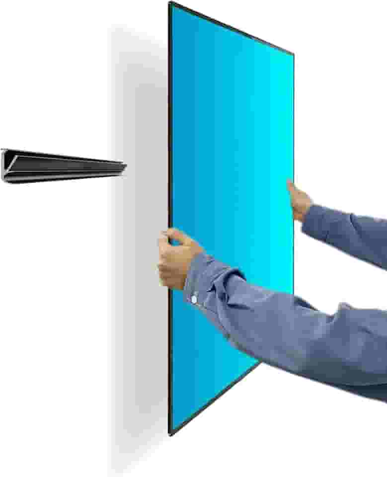 Suporte de parede para TV sem prisioneiro, suporte de parede de drywall sem danos, sem furadeira, sem parafusos, suporte de barra de fácil instalação de tela plana serve para TVs VESA de 12 a 55 polegadas de até 45 kg, inclui níveis de hardware