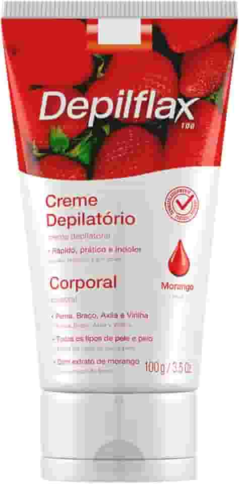 Creme Depilatório Depilflax-Corporal Morango Perna Braço Axilas e Virilha 100g