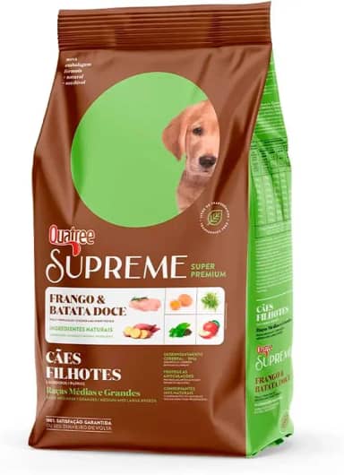 Quatree Supreme - Ração Cães Filhotes Raças Médias e Grandes Frango e Batata Doce – 10,1kg