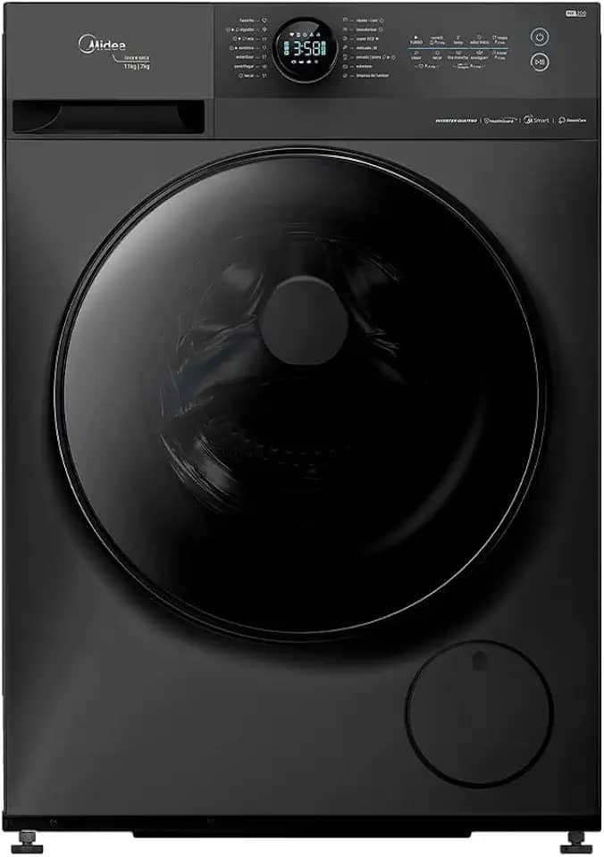 Lava e Seca Frontal 11Kg Heathguard Smart Automática 220 Volts, Titanium, Midea