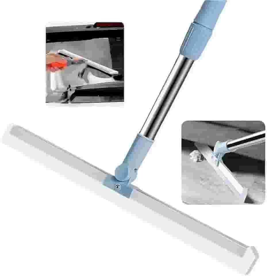 Rodo e Vassoura Mágica 2 em 1 com Raspador Silicone 50cm - Limpa Vidro, Piso, Pelo Animal (Doméstico e Comercial)